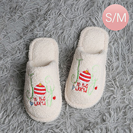 JOY TO THE WORLD Holiday Soft Home Indoor Floor Slippers