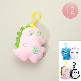 12PCS - Mini Plush Animal Keychains / Bag Charms