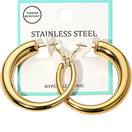 Stainless Steel Chunky Hoop Earrings