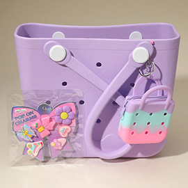 4PCS - HOT FOCUS Pop-On Charm Deco Beach Tote Bag