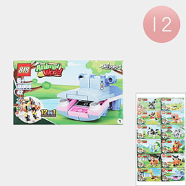 12PCS - Kids Animal World Building Block Toy Sets