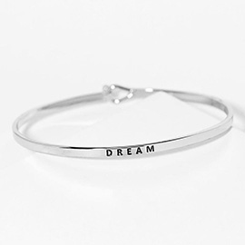 DREAM Engraved Thin Brass Metal Bangle Bracelet