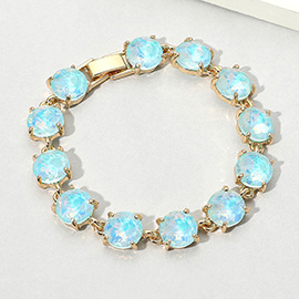 Round Stone Link Evening Bracelet