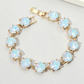 Round Stone Link Evening Bracelet