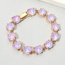 Round Stone Link Evening Bracelet
