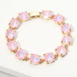 Round Stone Link Evening Bracelet