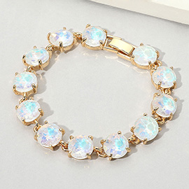 Round Stone Link Evening Bracelet