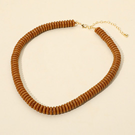 Flat Resin Disc Beaded Necklace