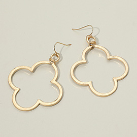 Open Metal Quatrefoil Dangle Earrings