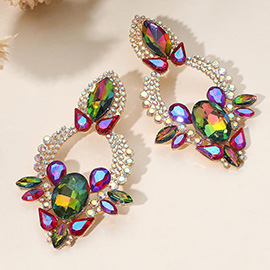 Marquise Stone Cluster Accent Glamorous Drop Evening Earrings