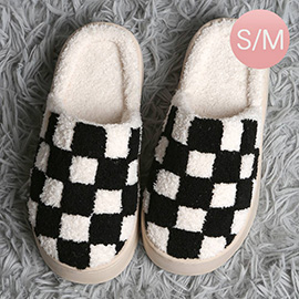 Checkered Soft Home Indoor Floor Platform Slippers