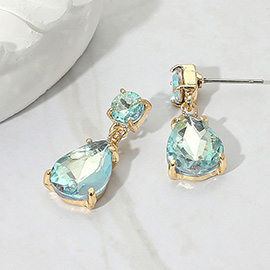 Teardrop Stone Cluster Dangle Earrings