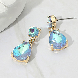 Teardrop Stone Cluster Dangle Earrings