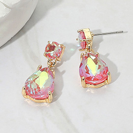 Teardrop Stone Cluster Dangle Earrings