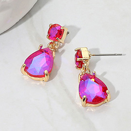 Teardrop Stone Cluster Dangle Earrings