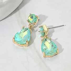 Teardrop Stone Cluster Dangle Earrings