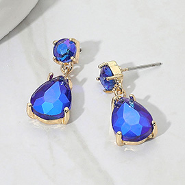 Teardrop Stone Cluster Dangle Earrings