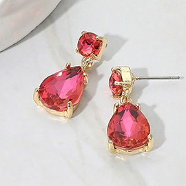 Teardrop Stone Cluster Dangle Earrings