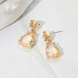 Teardrop Glass Stone Cluster Dangle Earrings