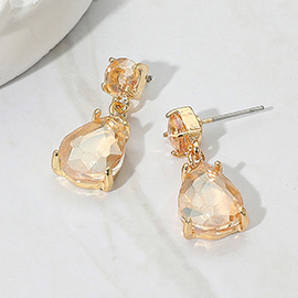 Teardrop Stone Cluster Dangle Earrings
