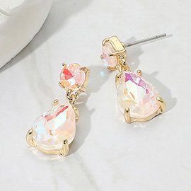 Teardrop Stone Cluster Dangle Earrings