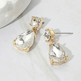 Teardrop Stone Cluster Dangle Earrings