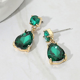 Teardrop Stone Cluster Dangle Earrings