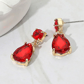 Teardrop Stone Cluster Dangle Earrings