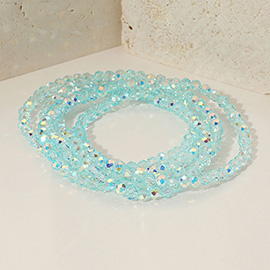 5PCS - Sparkling Faceted Beaded Stackable Stretch Multi Layered Bracelet