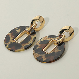 Celluloid Acetate Oval Link Drop Earrings
