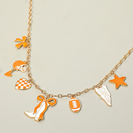 Game Day Football Theme Charm Station Necklace