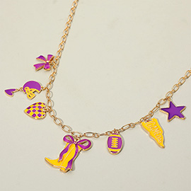 Game Day Football Theme Charm Station Necklace