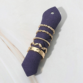 5PCS - Mixed Textured Metal Stackable Rings