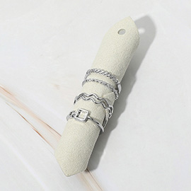 4PCS - Geometric Metal Stackable Rings