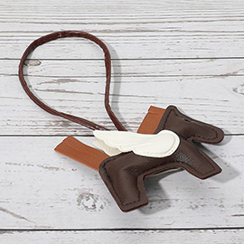 Faux Leather Winged Horse Bag Charm
