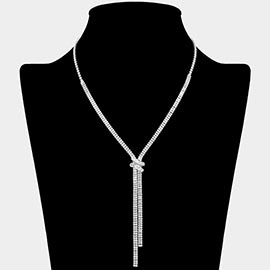 Baguette CZ Stone Y Shaped Drop Necklace