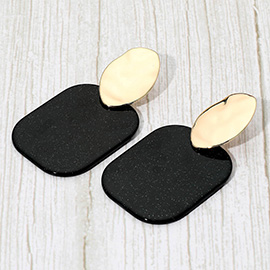 Bold Glitter Resin Geometric Plate Drop Statement Earrings