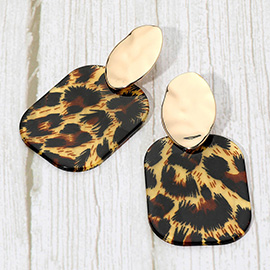 Bold Glitter Resin Geometric Plate Drop Statement Earrings