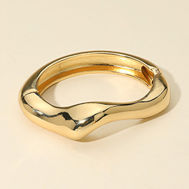 Metal Organic Shape Hinged Bangle Bracelet