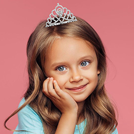 Intricate Openwork Rhinestone Paved Princess Crown Mini Tiara