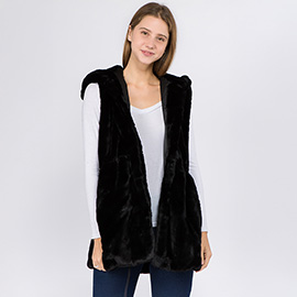 Faux Fur Hooded Vest