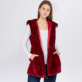Faux Fur Hooded Vest