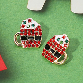 Rhinestone Paved  Holiday Drink Stud Earrings