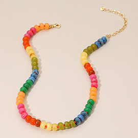 Colorful Round Beaded Necklace