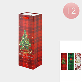 12PCS - Merry Christmas Wine Bottle Gift Bags