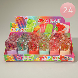 24PCS - Fun Popsicle Design Magic Your Life Lip Oil
