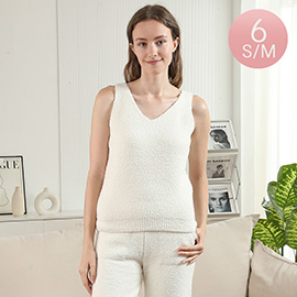 6PCS - S/M Solid V Neck Tank Tops
