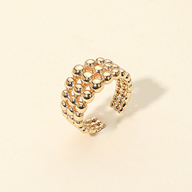 Beaded Adjustable Stainless Steel Ring