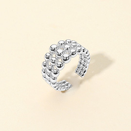 Beaded Adjustable Stainless Steel Ring