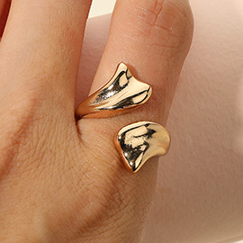 Abstract Open Adjustable Stainless Steel Ring